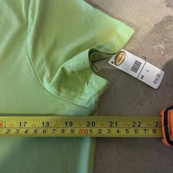 💚”Talbots” NWT Green (Chartreuse) Short Sleeved Super Soft Tee Size L💚 - Picture 9 of 9